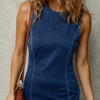 Simple Saturday Sienna Denim Curve Mini Dress - Lustreve