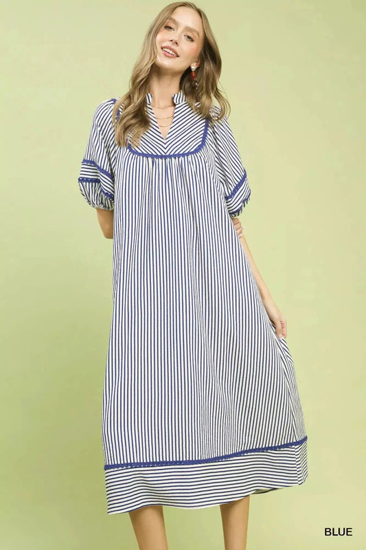 Slow Mornings & Blue Skies Stripe Maxi Dress - Lustreve