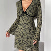 Soft Florals, Hard to Resist Mesh Mini Dress – Olive - Lustreve