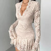 Soft Touch, Bad Intentions Lace Ruffle Mini Dress - Lustreve