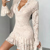 Soft Touch, Bad Intentions Lace Ruffle Mini Dress - Lustreve
