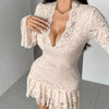 Soft Touch, Bad Intentions Lace Ruffle Mini Dress - Lustreve