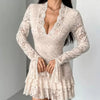 Soft Touch, Bad Intentions Lace Ruffle Mini Dress - Lustreve