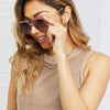 Square Metal - Plastic Hybrid Temple Sunglasses - Lustreve