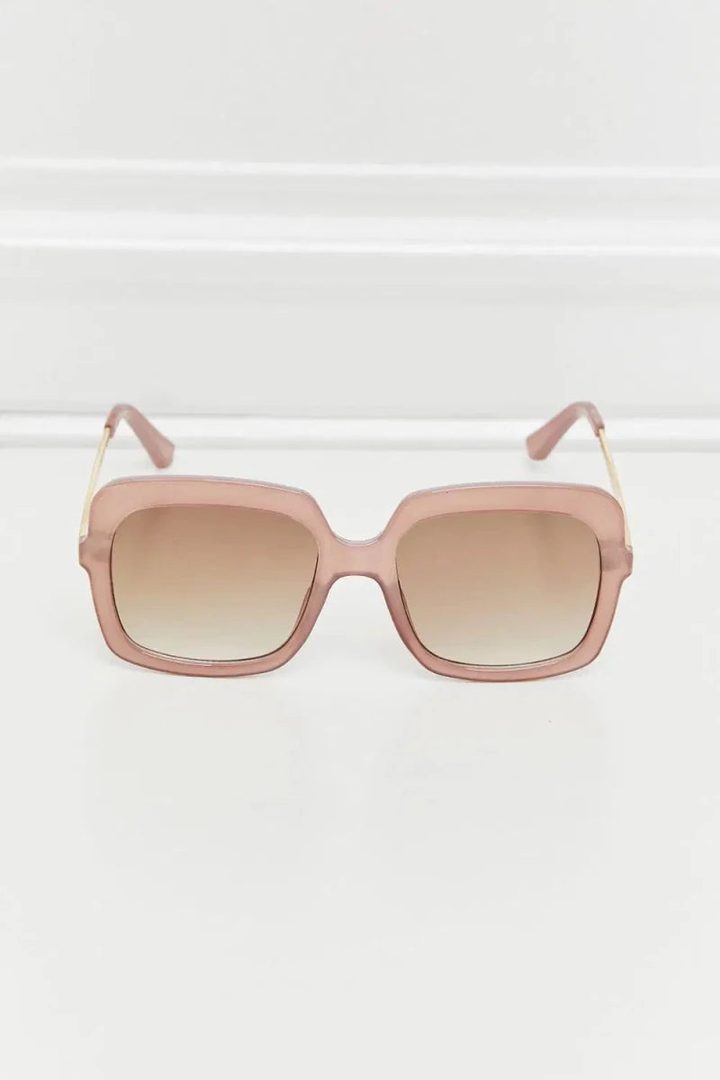 Square Metal - Plastic Hybrid Temple Sunglasses - Lustreve