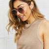 Square Metal - Plastic Hybrid Temple Sunglasses - Lustreve