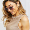 Square Metal - Plastic Hybrid Temple Sunglasses - Lustreve