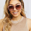 Square Metal - Plastic Hybrid Temple Sunglasses - Lustreve