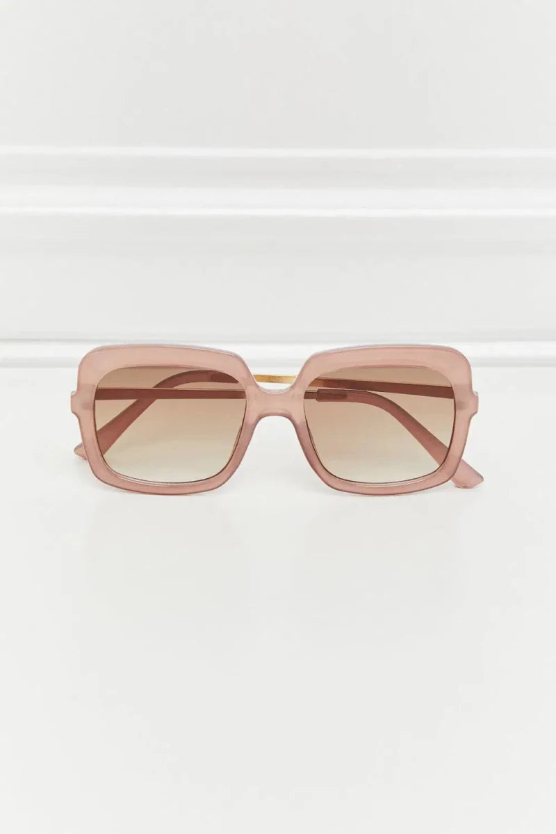 Square Metal - Plastic Hybrid Temple Sunglasses - Lustreve