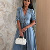 Sunkissed Allure V-Neck Denim Dress