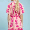 Sunlit Stroll Floral Tie - Waist Mini Dress – Pink - Lustreve