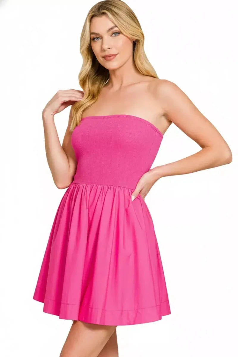 Sun’s Out, So Am I Smocked Tube Mini Dress - Lustreve