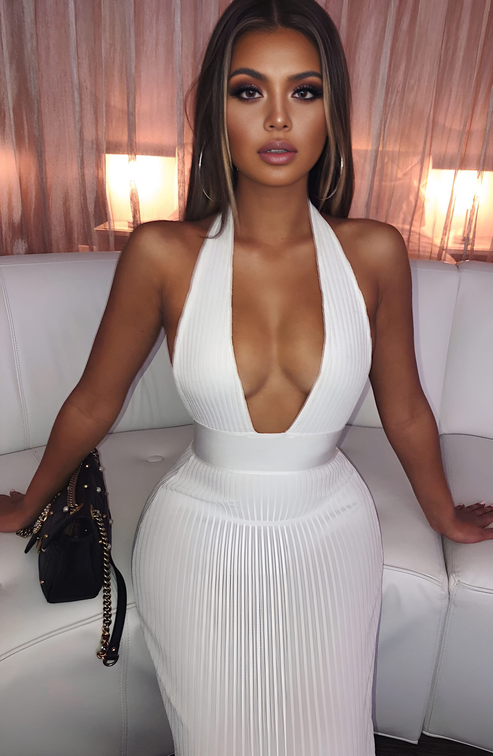 Lustwave Halter Sculpted Mini Dress