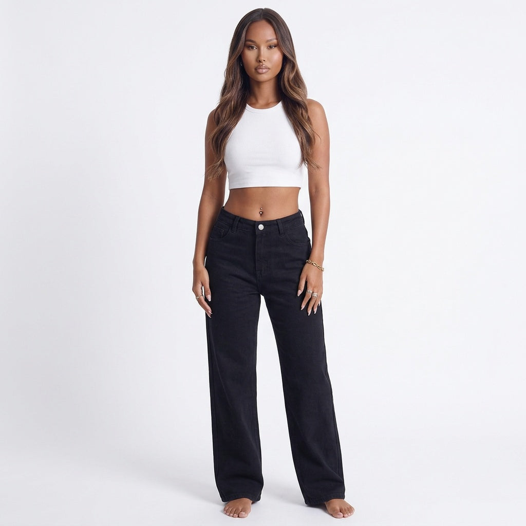 Bowline Black Wide-Leg Pants