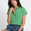 Weekend Away Rolled Sleeve Button-up Top