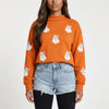 Clementine Spirit Scatter Mock Neck Sweatshirt