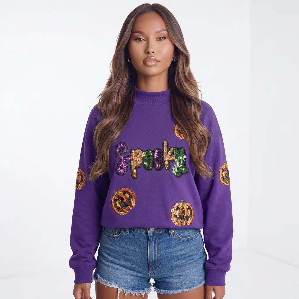 Haunted Glitter Groove Halloween Sweatshirt