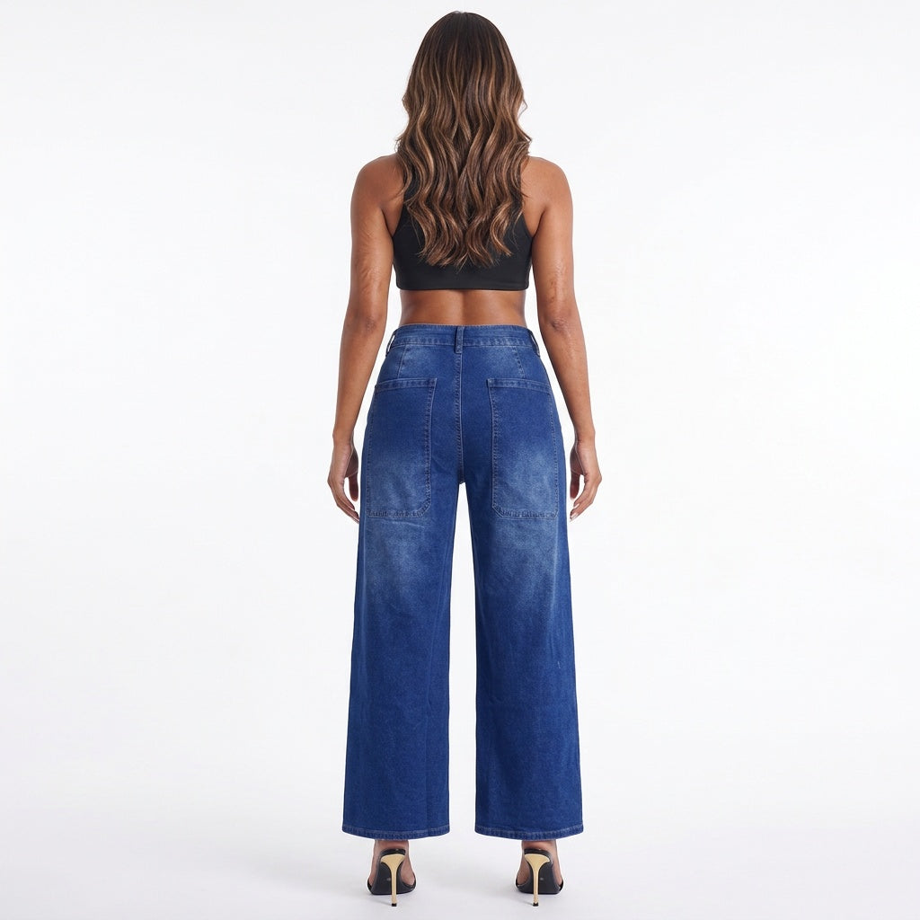 High-Waisted Wide Leg Jeans