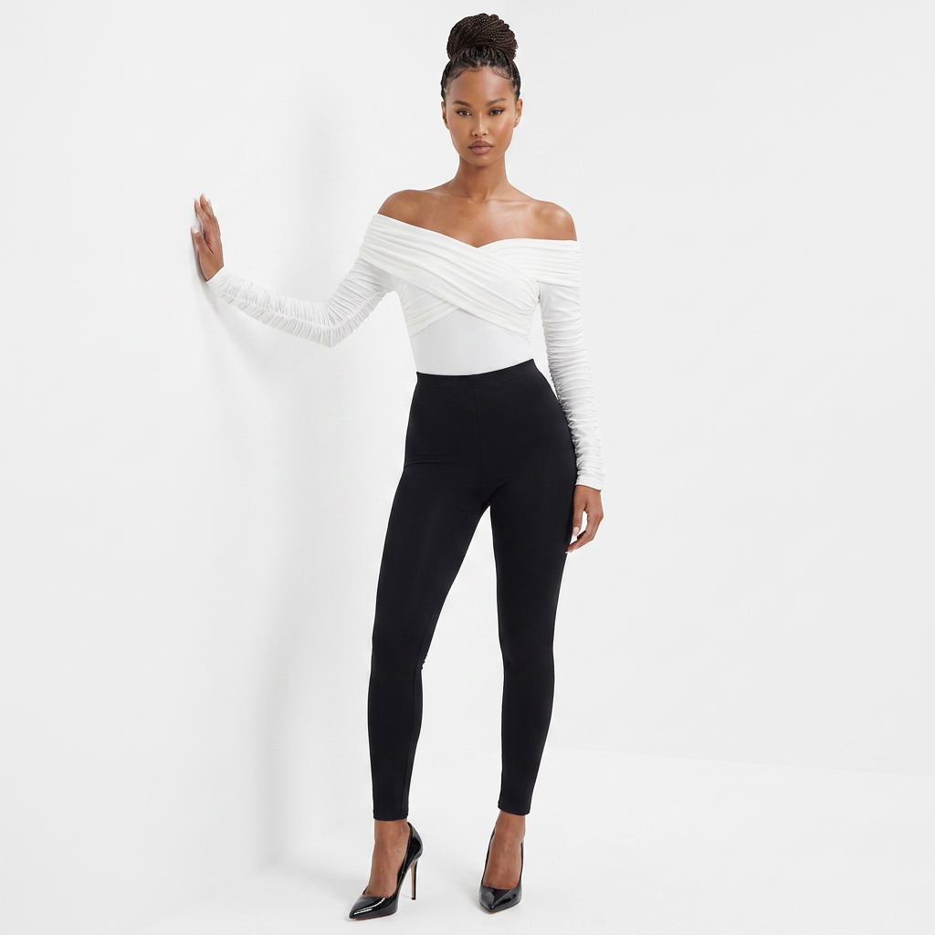 High Standards Off-Shoulder Long Sleeve Bodysuit