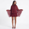 A Little Extra High Neck Ruffled Mini Dress