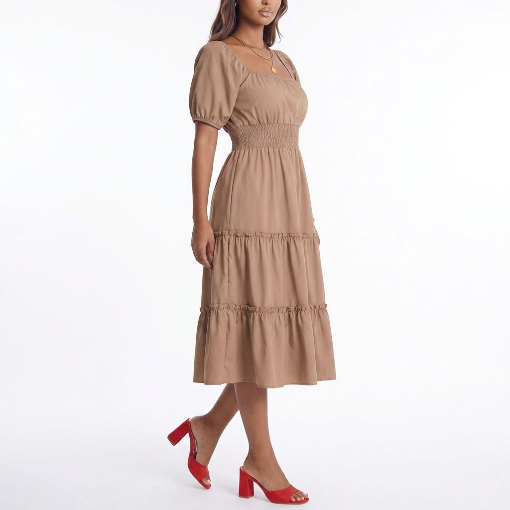 Robe évasée à volants Sky