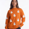 Clementine Spirit Scatter Mock Neck Sweatshirt