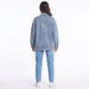 Dropped Shoulder Denim Jacket with Pockets