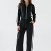 Off-Duty Ace Black Track Jacket and Wide-Leg Pants Set