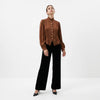 Satin-finish Victorian Button-up Top