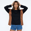 Killer Smiles Plaid Pumpkin Long Sleeve Top