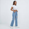 Rough Around the Edges Distressed Wide-Leg Jeans