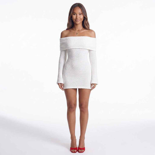Cloudline Off-Shoulder Textured Mini Dress