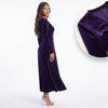 V-Neck Long Sleeve Velvet Dress