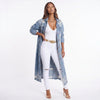 Long Sleeve Raw Hem Denim Jacket