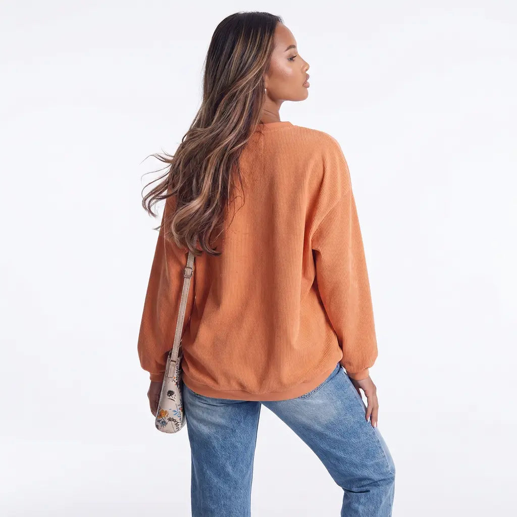 Pumpkin Patch Girl Round Neck Tunic Sweatshirt