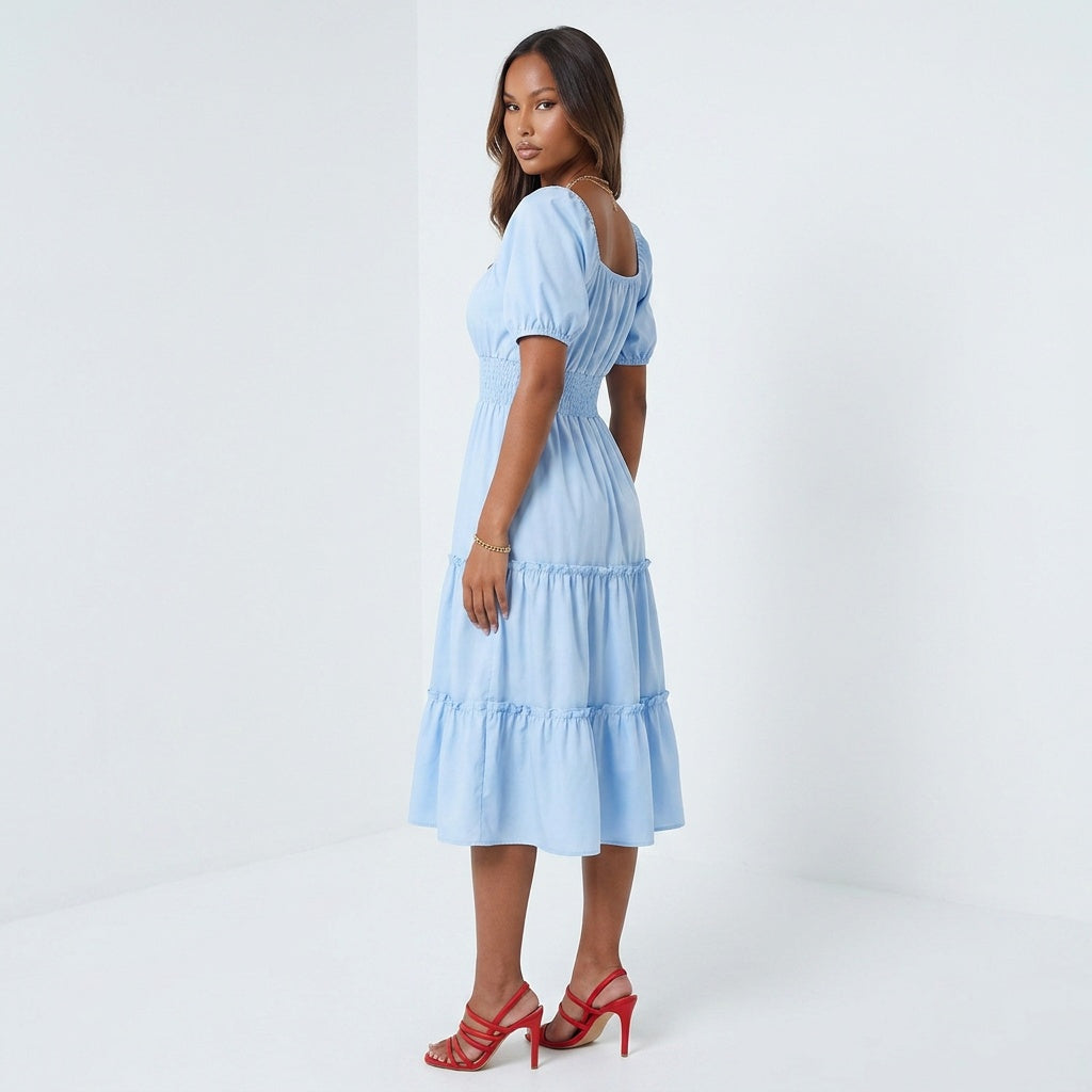 Robe évasée à volants Sky
