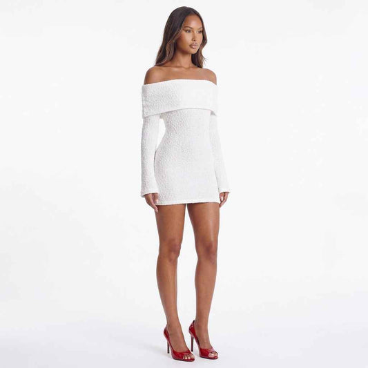 Cloudline Off-Shoulder Textured Mini Dress
