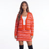 Diamond District Argyle Button-Front Cardigan Skirt Set