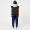 Drawstring Zip Up Hooded Vest Coat
