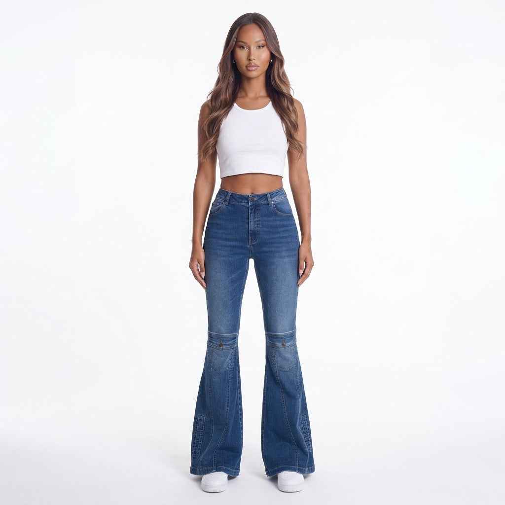 Side Street Cargo-Flare High-Rise Jeans