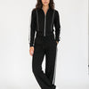 Off-Duty Ace Black Track Jacket and Wide-Leg Pants Set