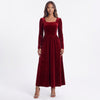 Velvet Square Neck Long Sleeve Dress