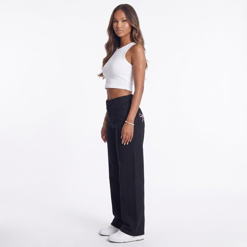 Bowline Black Wide-Leg Pants