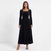 Velvet Square Neck Long Sleeve Dress