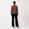 Satin-finish Victorian Button-up Top