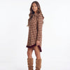 Apple Cider Mood Plaid Ruffle Shirt Mini Dress
