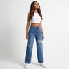 Rough Around the Edges Distressed Wide-Leg Jeans