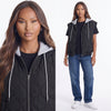 Drawstring Zip Up Hooded Vest Coat