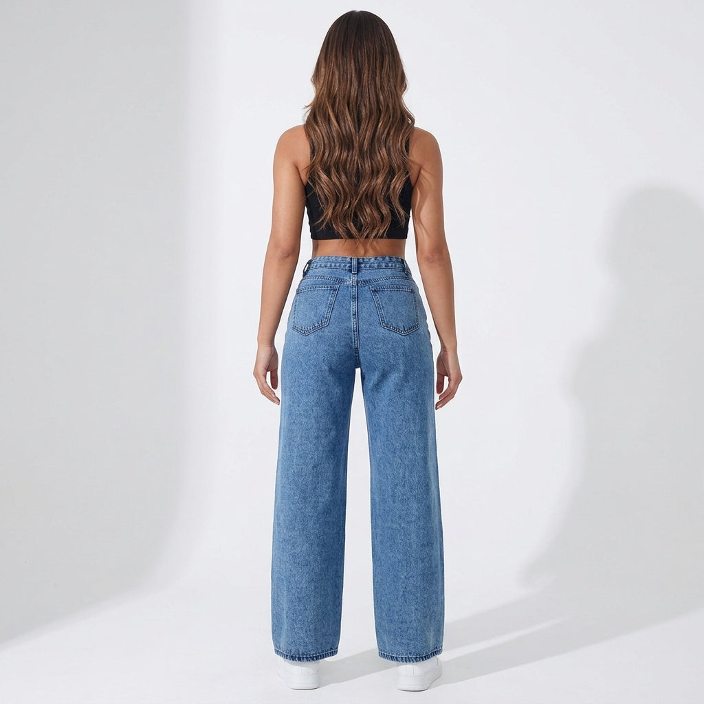 Easy Does It High-Rise Wide-Leg Jeans