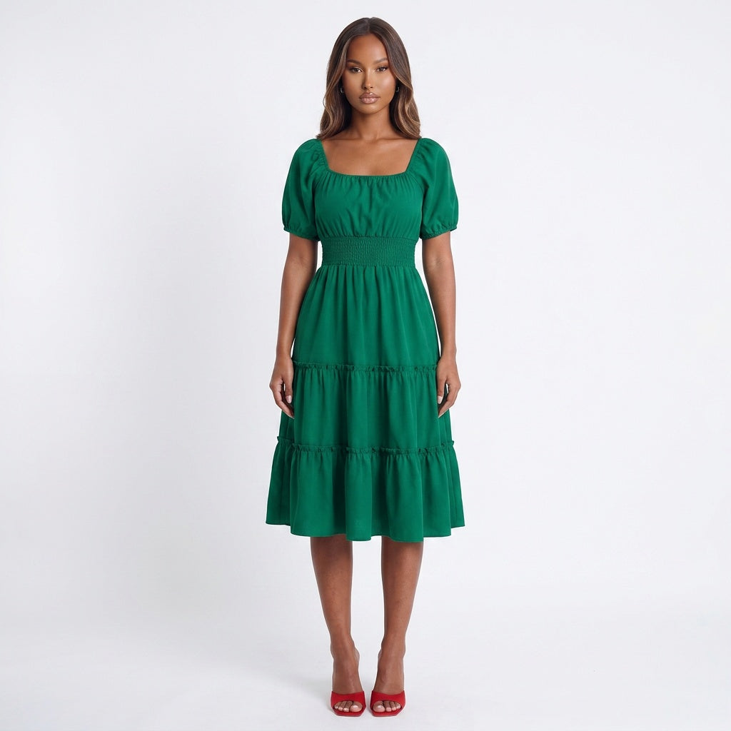 Robe évasée à volants Sky